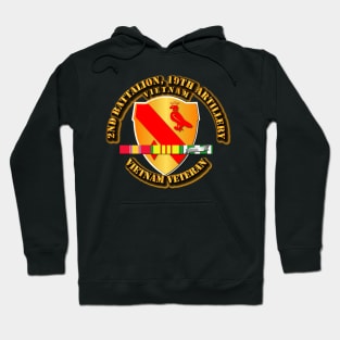 2nd Bn - 19th Artillery w Vietnam SVC Ribbons Hoodie